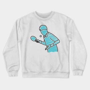 silhouette of table tennis player Crewneck Sweatshirt